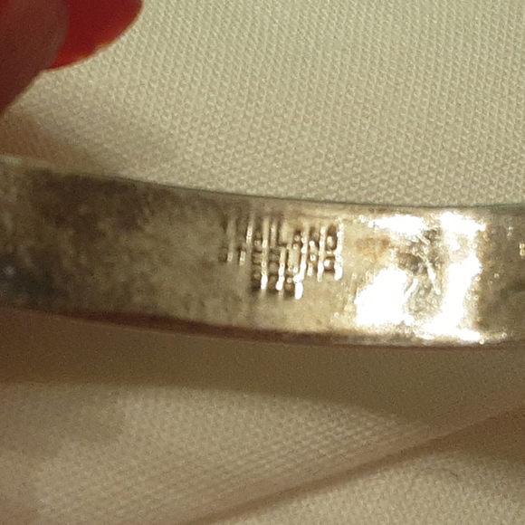 VINTAGE 925 STERLING SIAM BEAUTIFUL CLOISONNE HINGED CUFF BRACELET WITH SAFETY - Picture 12 of 16